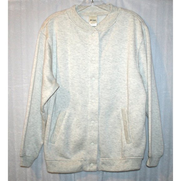 NWOT Blair Oatmeal Heather Snap Sweatshirt Jacket - Picture 1 of 5
